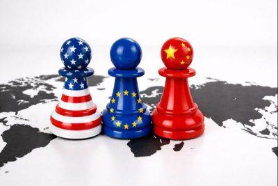 Schackpjäser USA, EU och Kina